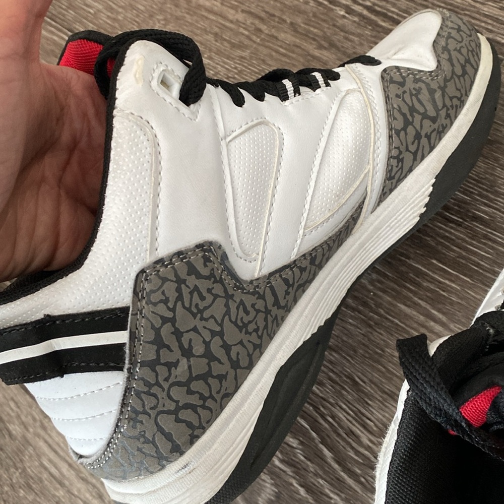 FUBU White, Black, and Gray Patterned ankle Sneakers - Picture 16 of 17